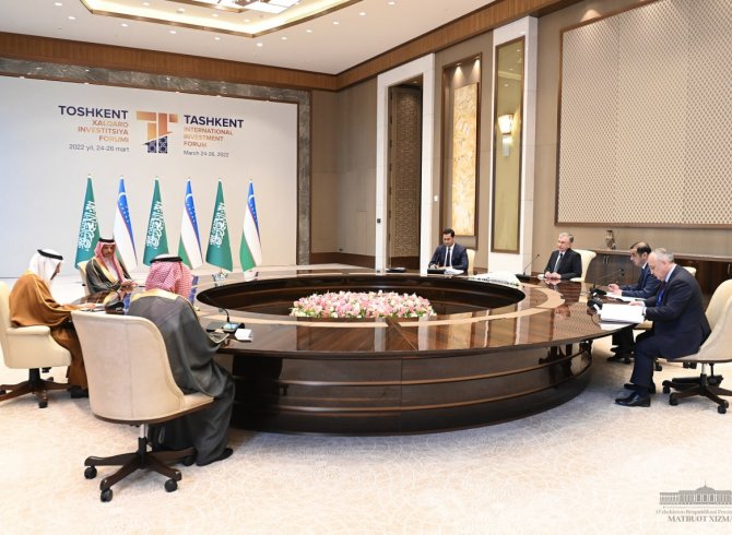 Президенти Ӯзбекистон имкониятҳои васеи рушди ҳамкориҳои мутақобилан судмандро бо Арабистони Саудӣ қайд намуд 